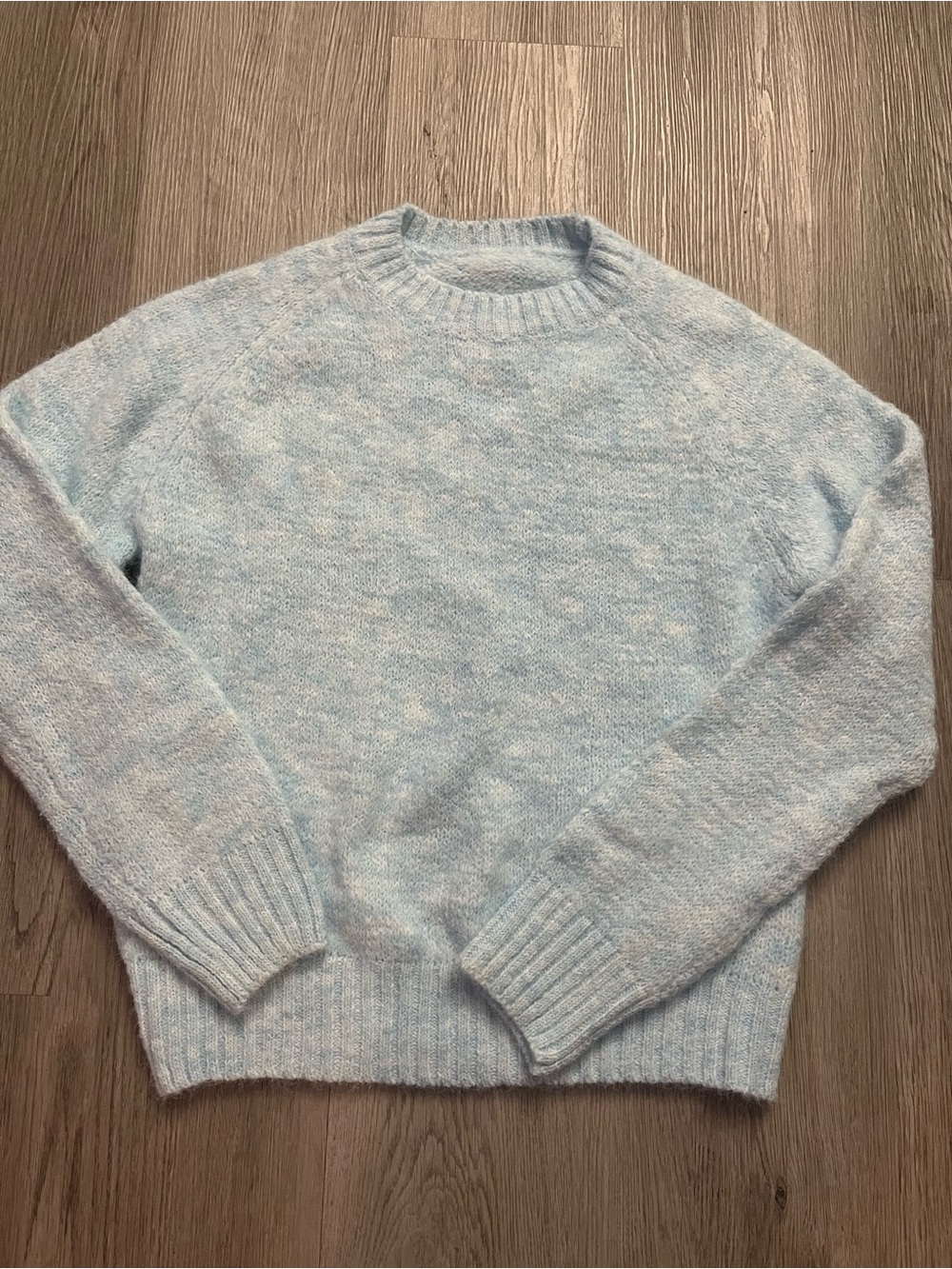 006–Light Blue Cozy Crewneck Women's Sweater